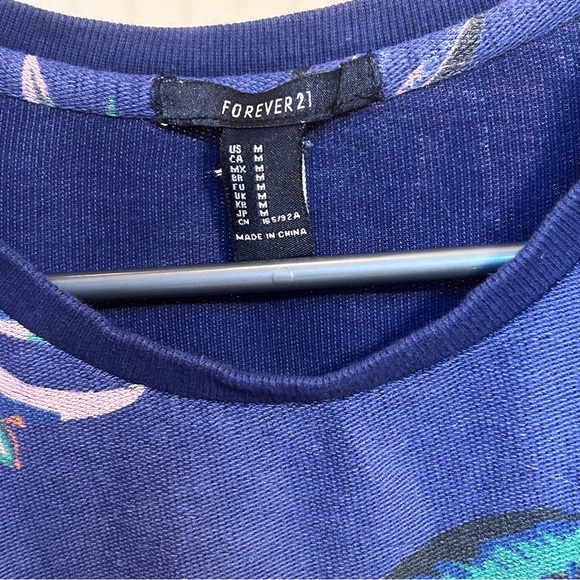 Excuse my French navy shirt with tropical flowers, size medium - Picture 3 of 3